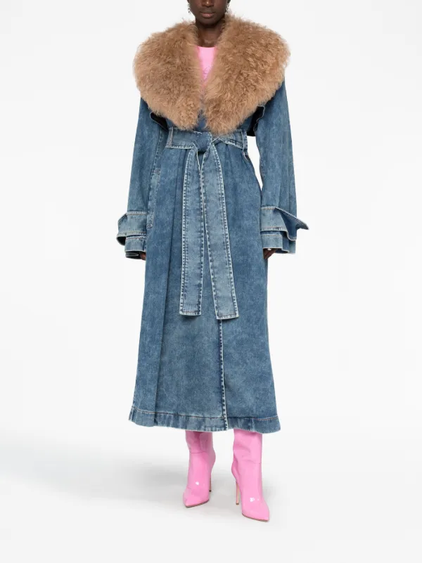 Blumarine Jean Denim Trench Coat - Farfetch