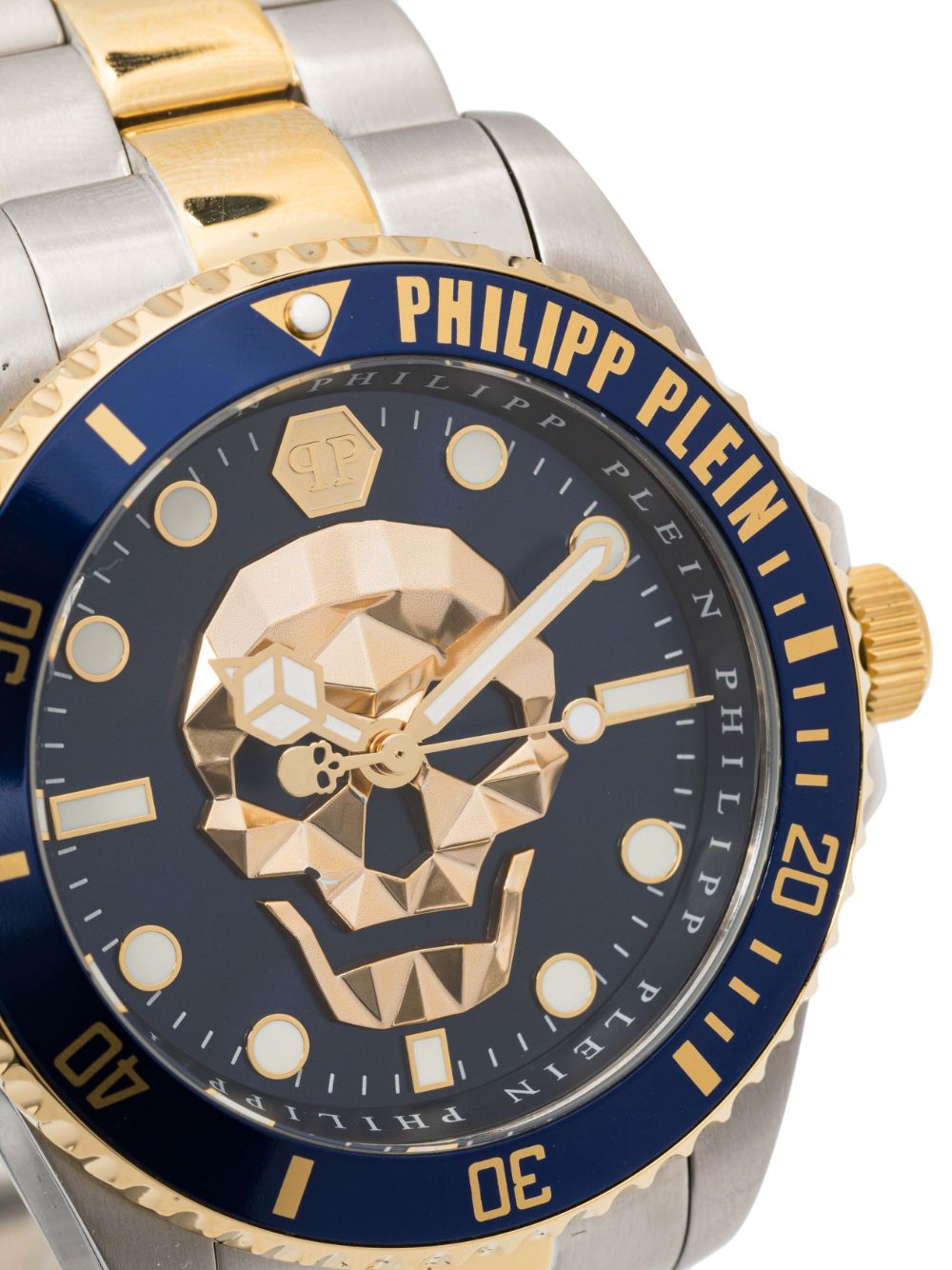 Shop Philipp Plein The $kull Diver 44mm In Blue