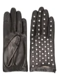 Agnelle Kate Strass leather gloves - Black