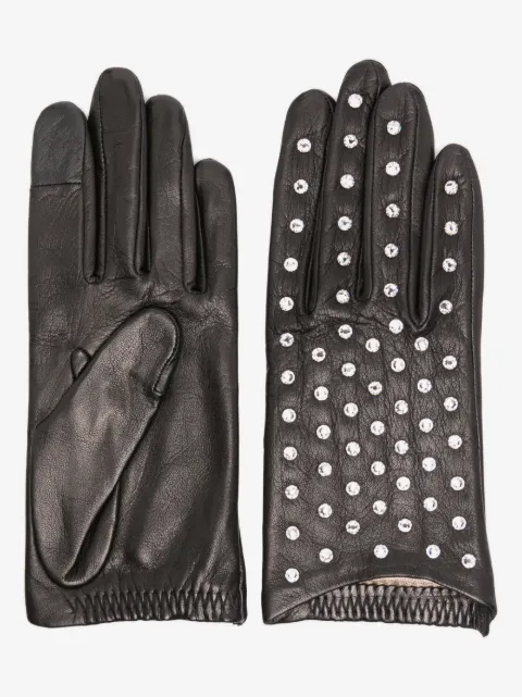 Agnelle Kate Strass leather gloves
