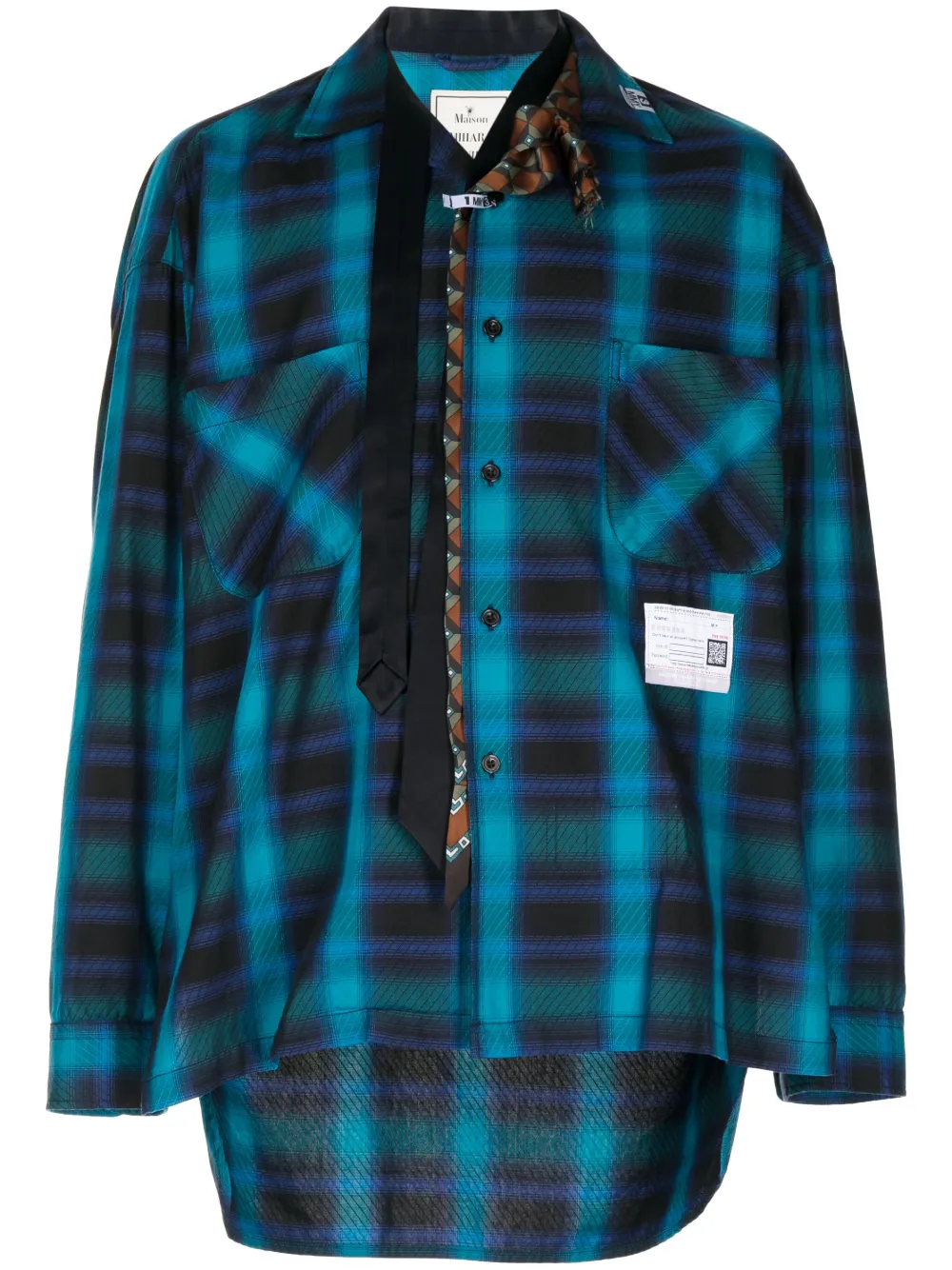 Maison MIHARA YASUHIRO camisa con cuadros estampados y botones | azul | Image 1