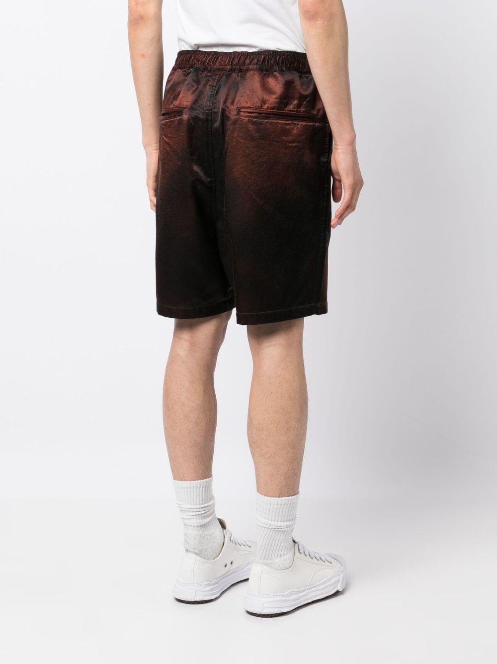 Shop Miharayasuhiro Faded-effect Drawstring-waist Shorts In Brown