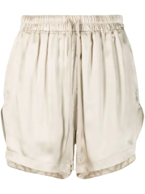 Rick Owens shorts de seda con cordones en la pretina