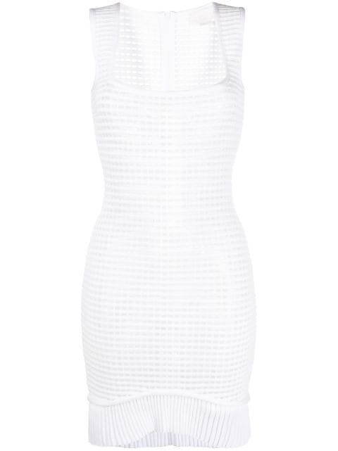 Genny sleeveless waffle-knit mini dress 
