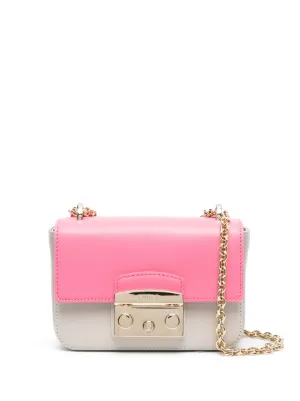 Furla two tone Leather Shoulder Bag Farfetch