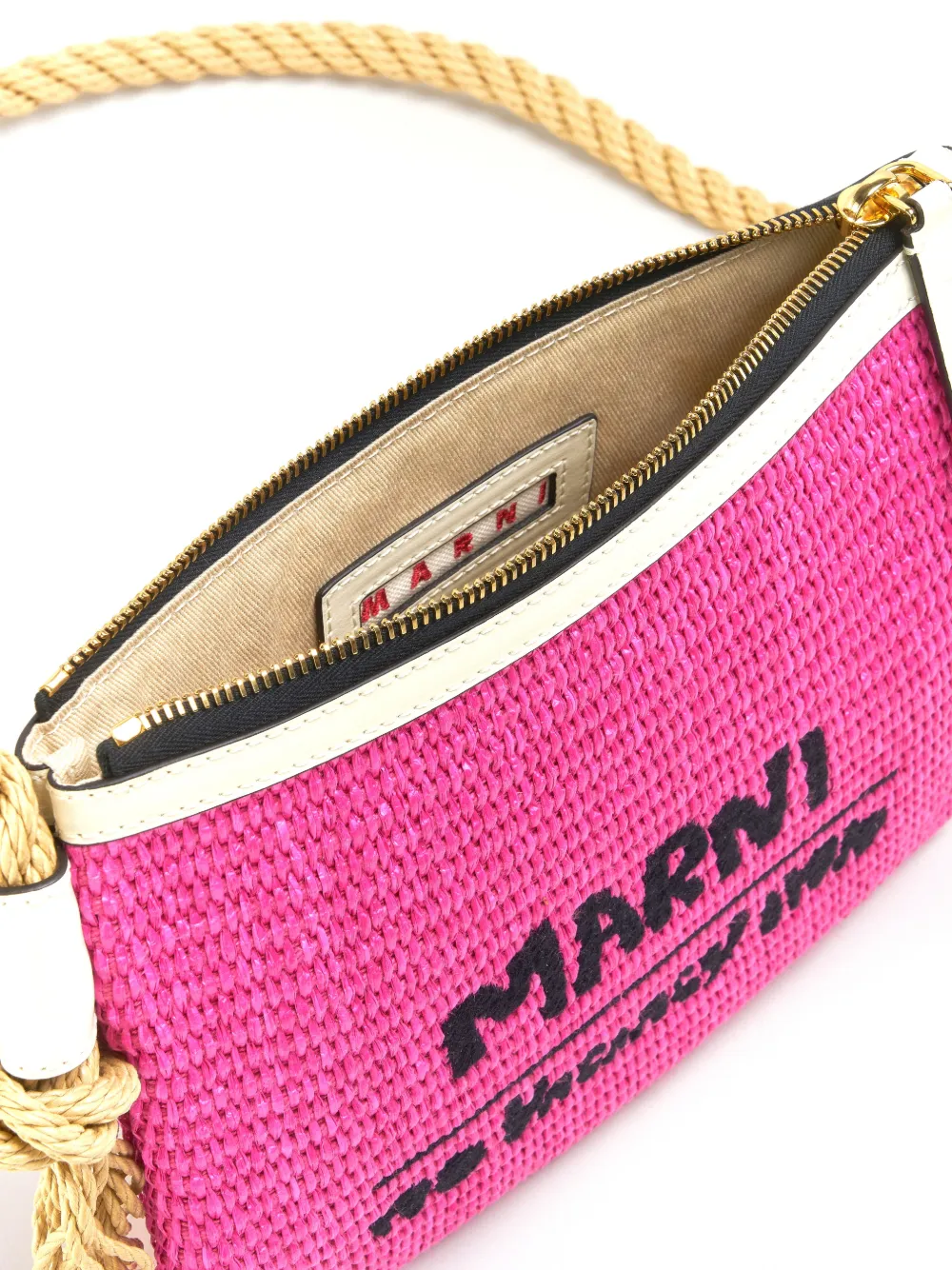 Marni Marcel Woven Logo Shoulder Bag Farfetch