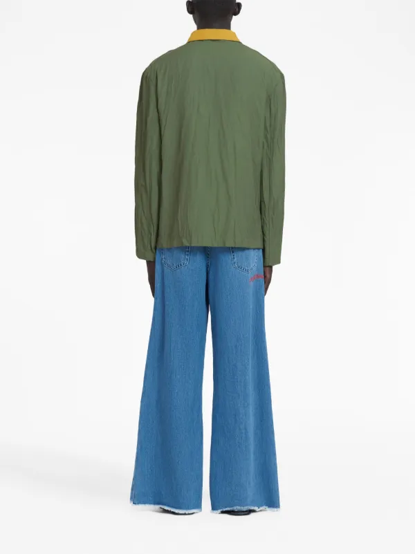 Marni ロゴパッチ シャツジャケット | グリーン | FARFETCH JP