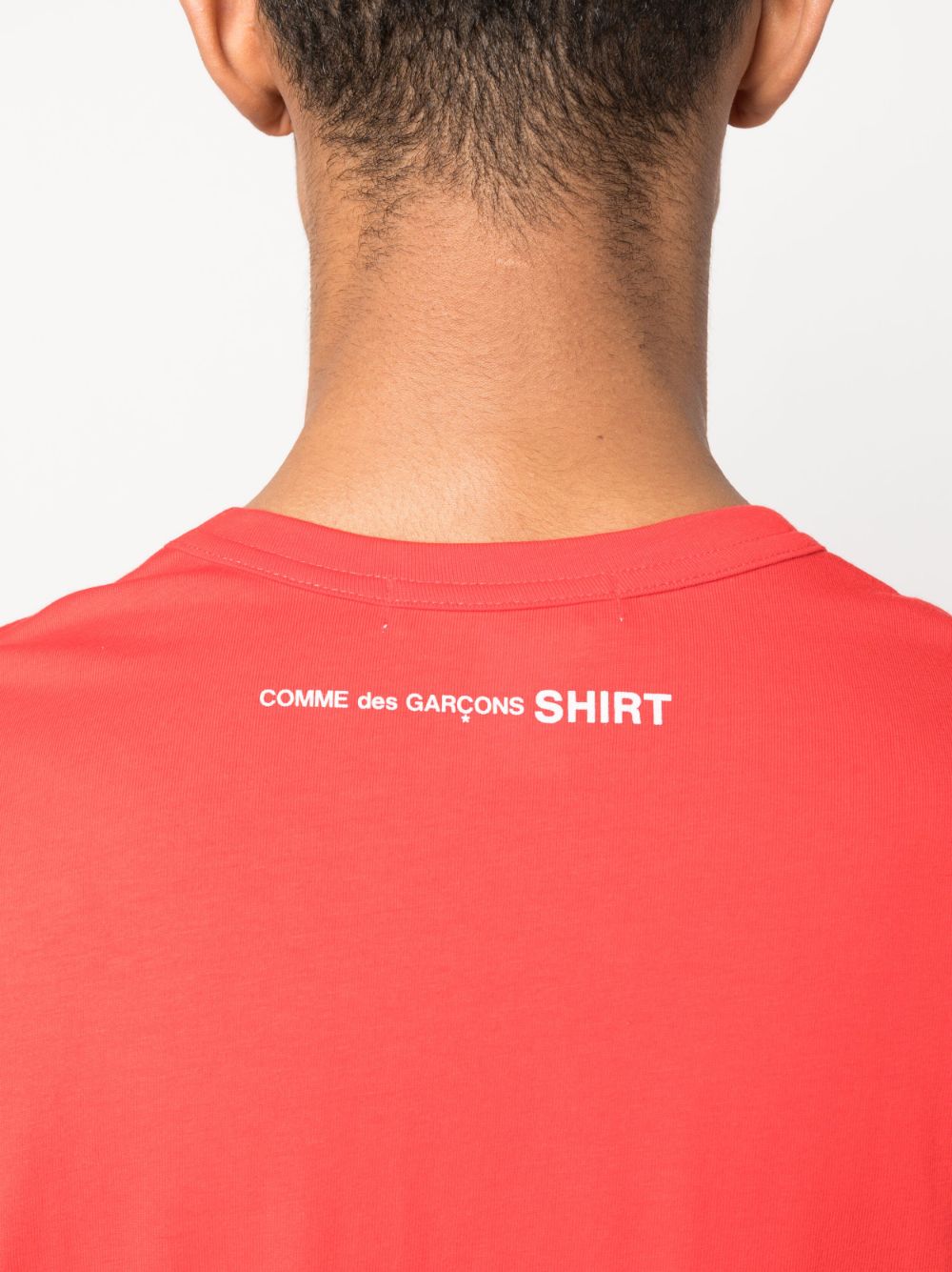Shop Comme Des Garçons Shirt Logo-print Cotton T-shirt In Rot