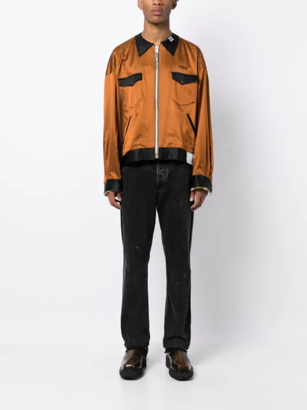 Maison Mihara Yasuhiro embroidered-logo Satin Bomber Jacket - Farfetch