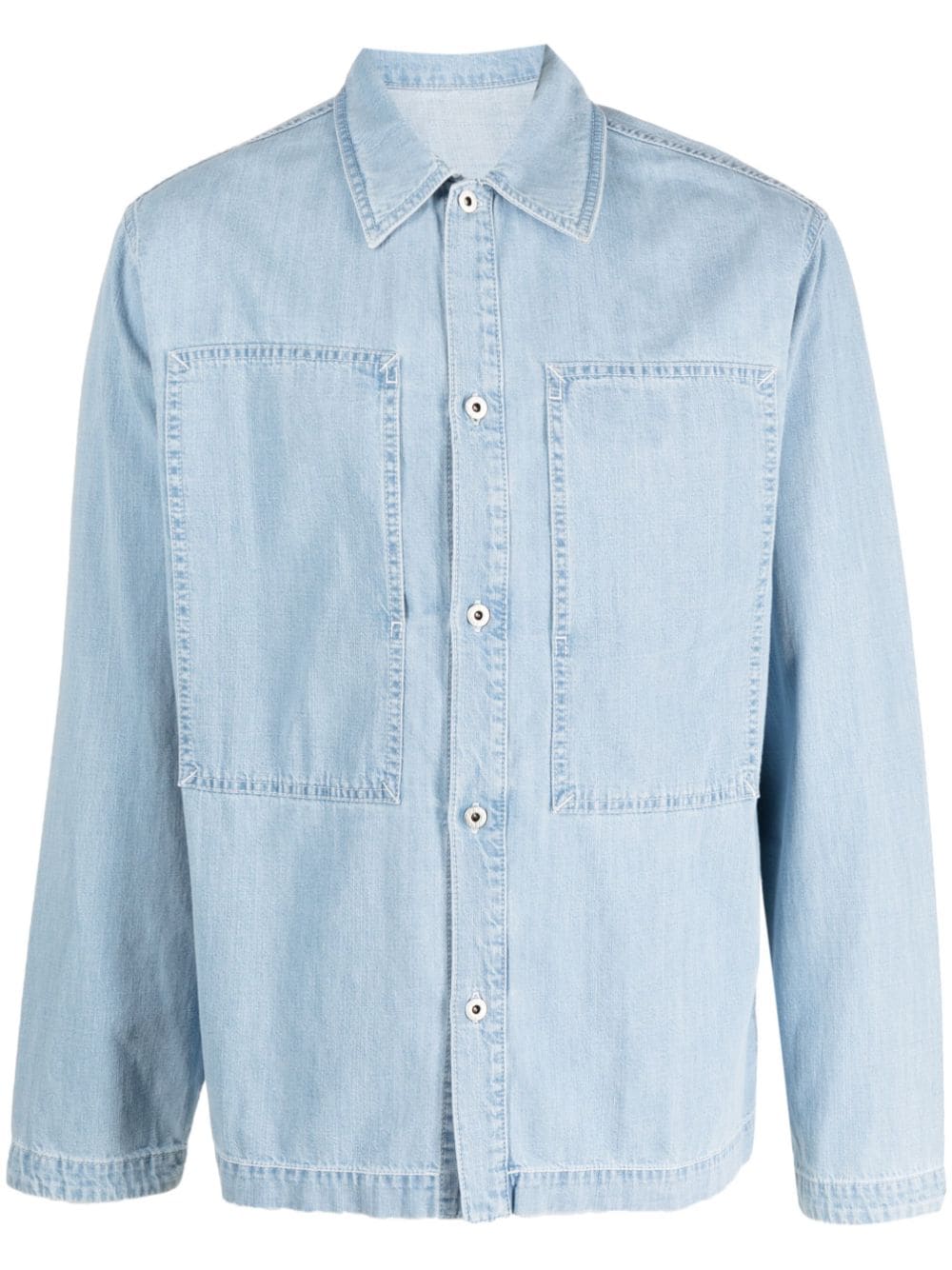 kenzo chemise en jean à patchs - bleu