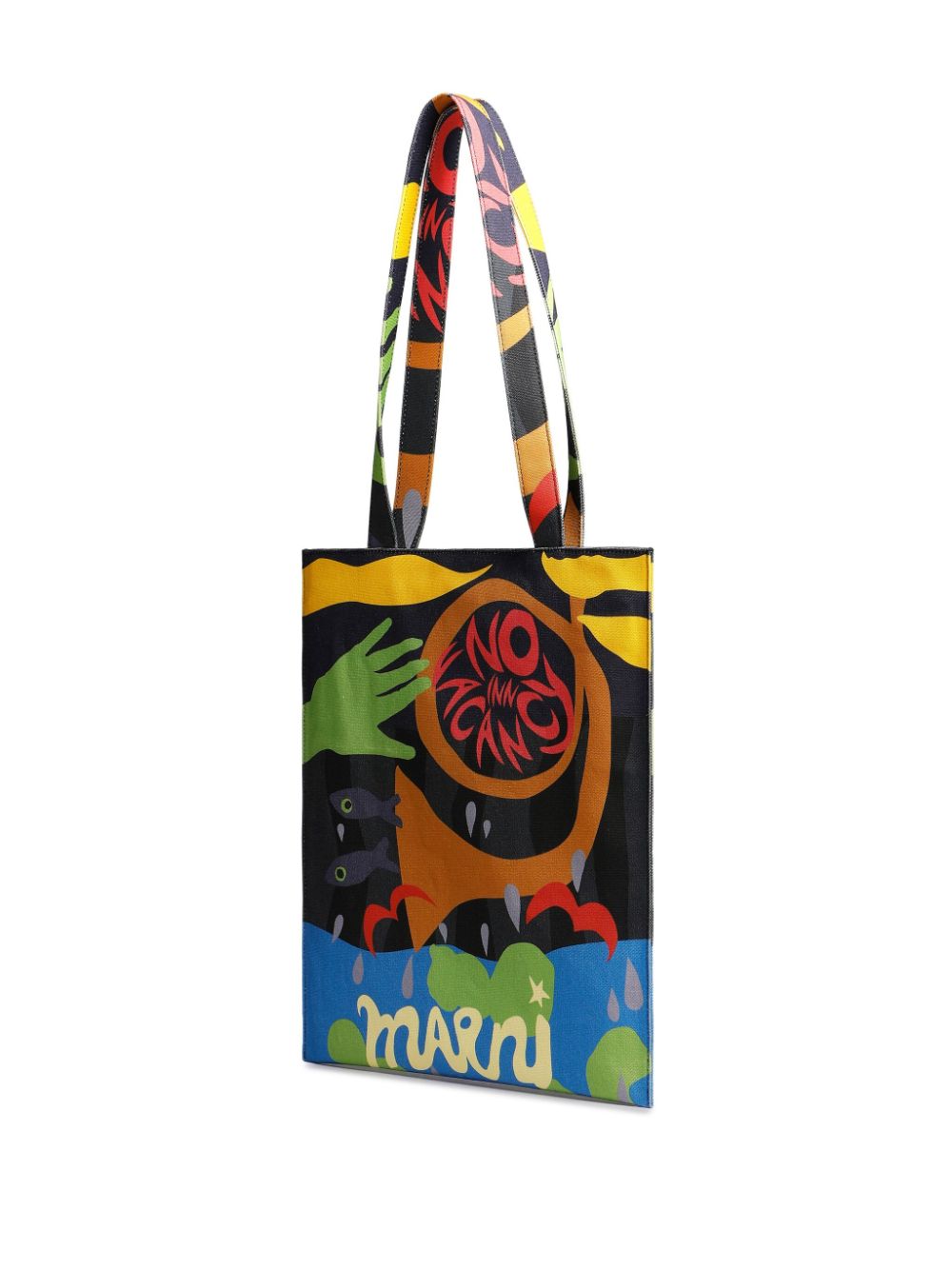 Shop Marni Logo-print Tote Bag In Rsb54