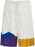 Marni graphic-print drop-crotch shorts - White