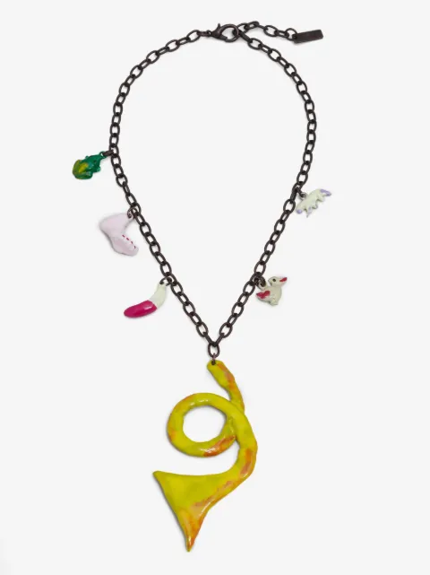 Marni bead-detailing chain-link necklace 