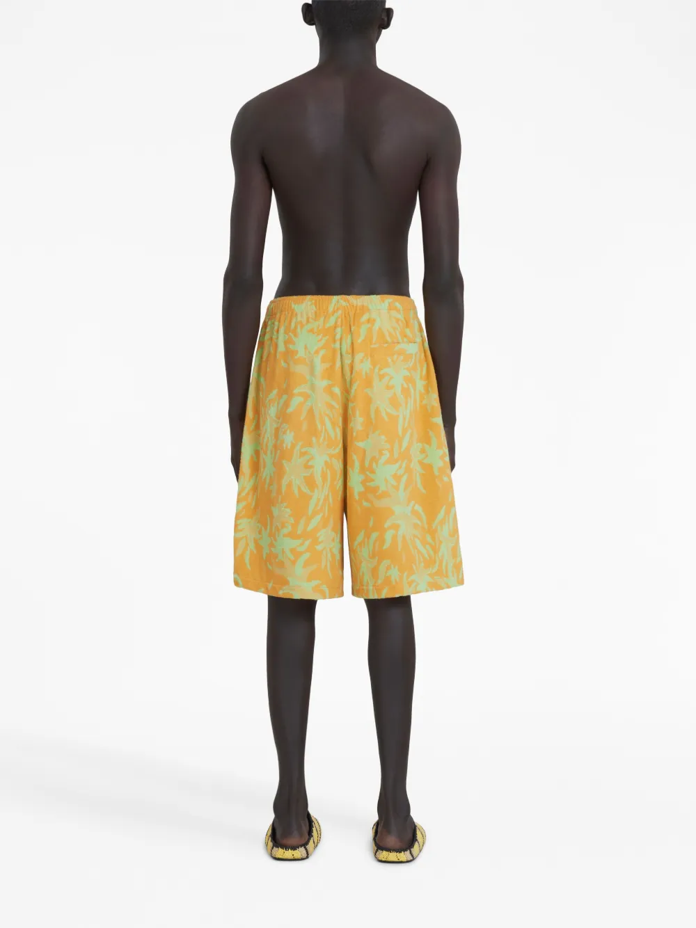 Marni Graphic-print Drop-crotch Shorts In Jqr17