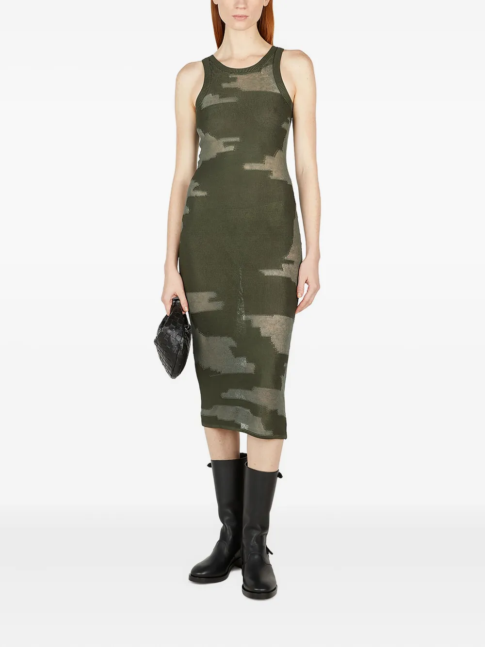 Durazzi Milano Midi-jurk met abstracte print - Groen