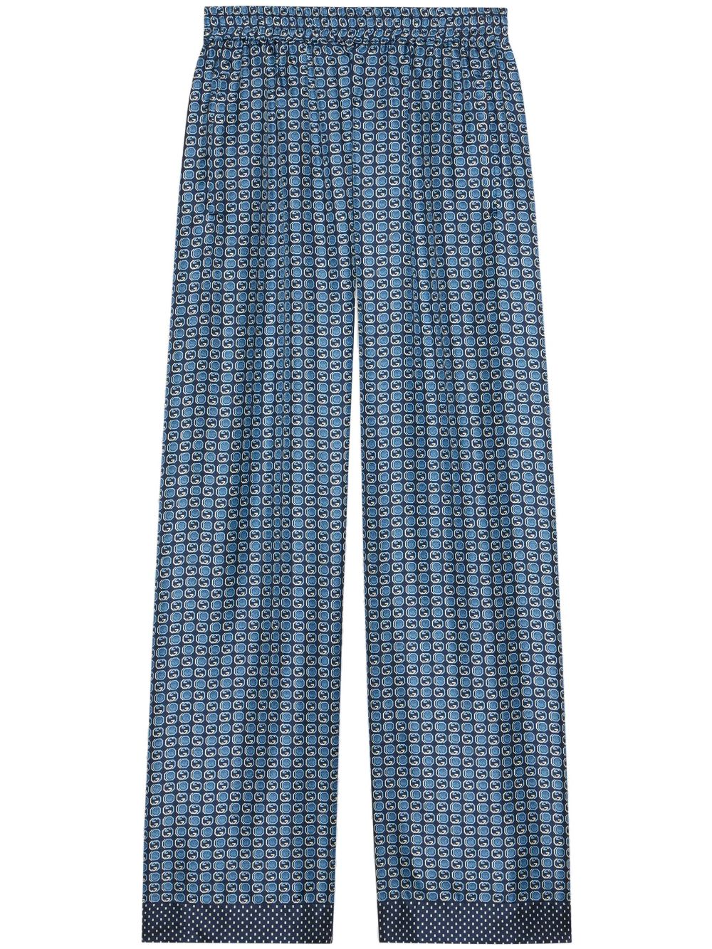 Gucci Blue/Purple Geometric Printed Silk Top & Pants Set S Gucci