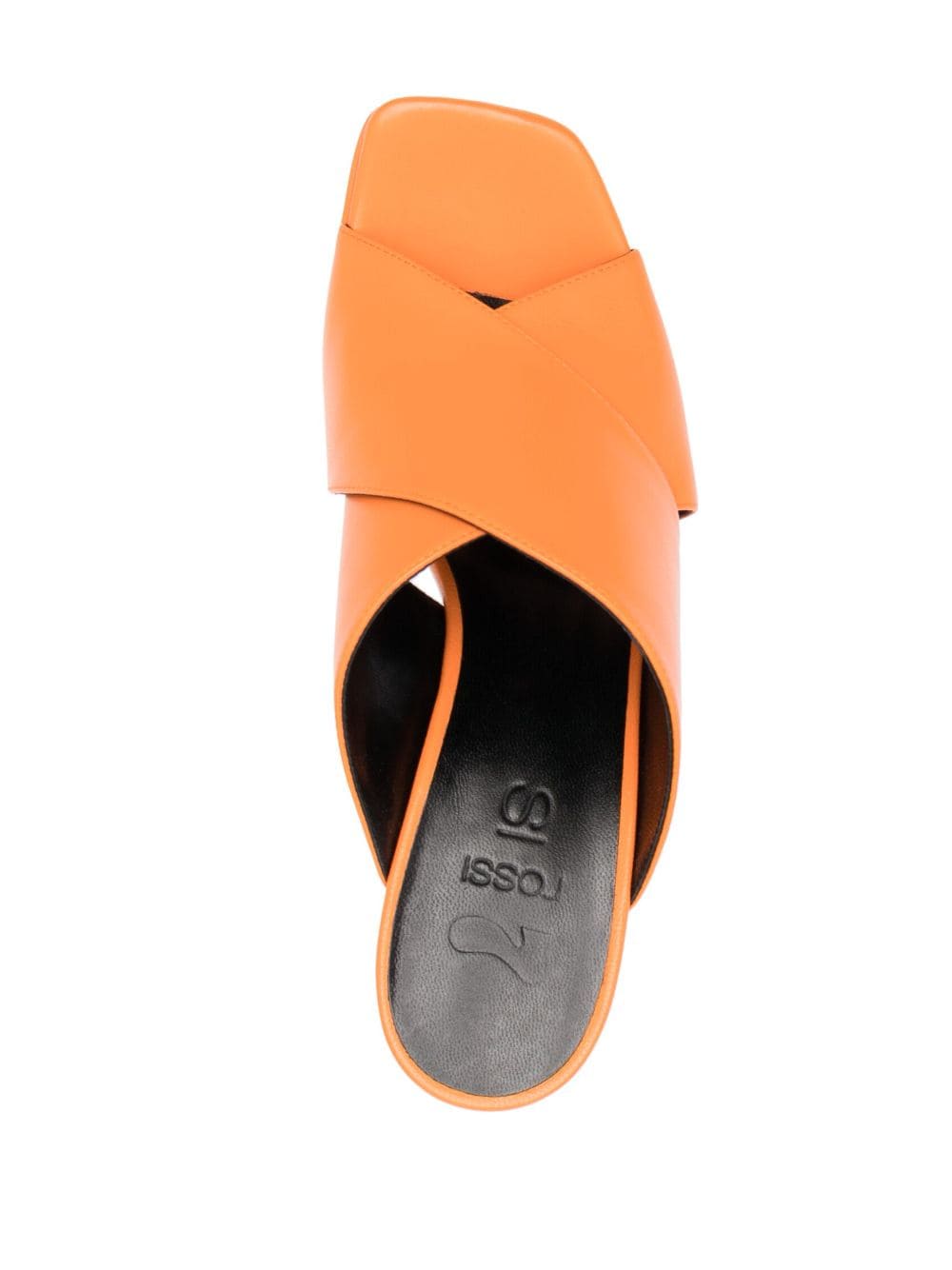 Shop Si Rossi 135mm Platform Leather Mules In Orange