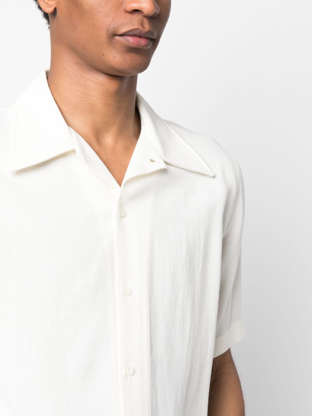 Shop Séfr Buttoned Short-sleeved Shirt In Nude