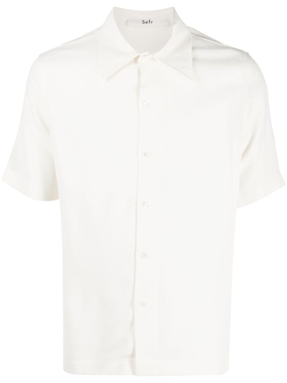 Shop Séfr Buttoned Short-sleeved Shirt In Neutrals