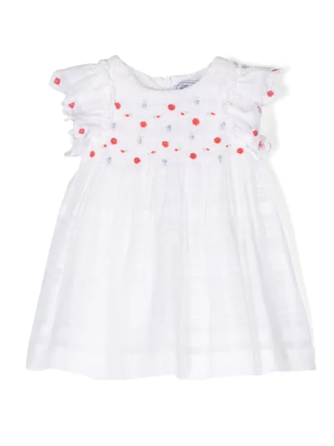 Tartine Et Chocolat floral-embroidered pleated dress