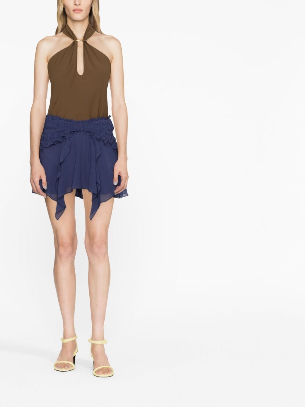 Image 2 of ISABEL MARANT Tripsy ruffled silk-chiffon miniskirt