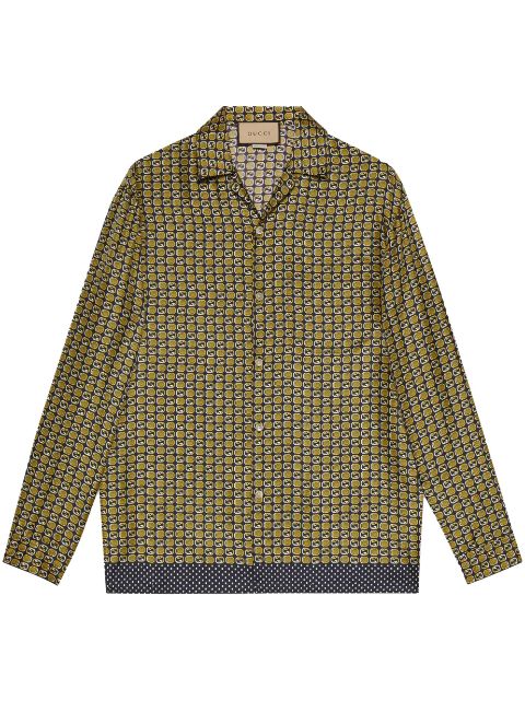 Gucci Geometric Interlocking G-print silk shirt