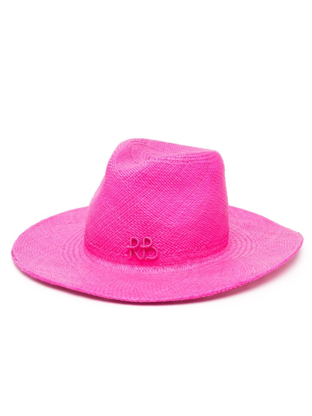 Shop Ruslan Baginskiy Logo-embellished Straw Hat In Rosa