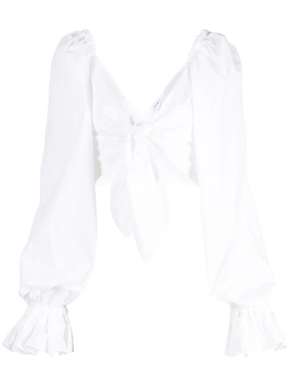 Amen Front-tie Cropped Top In White