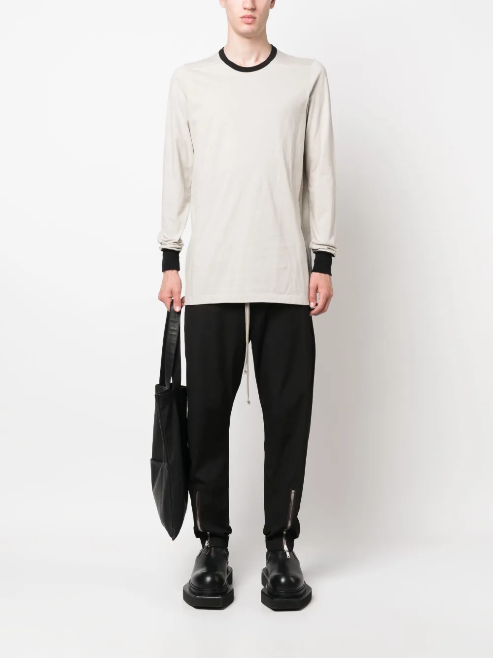 Rick Owens zip-detail drawstring jersey joggers | Track Pants | Image 2