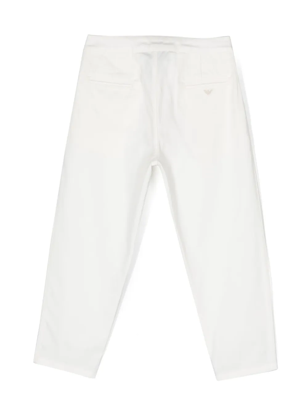 Emporio Armani Drawstring Cotton Pants In Neutrals