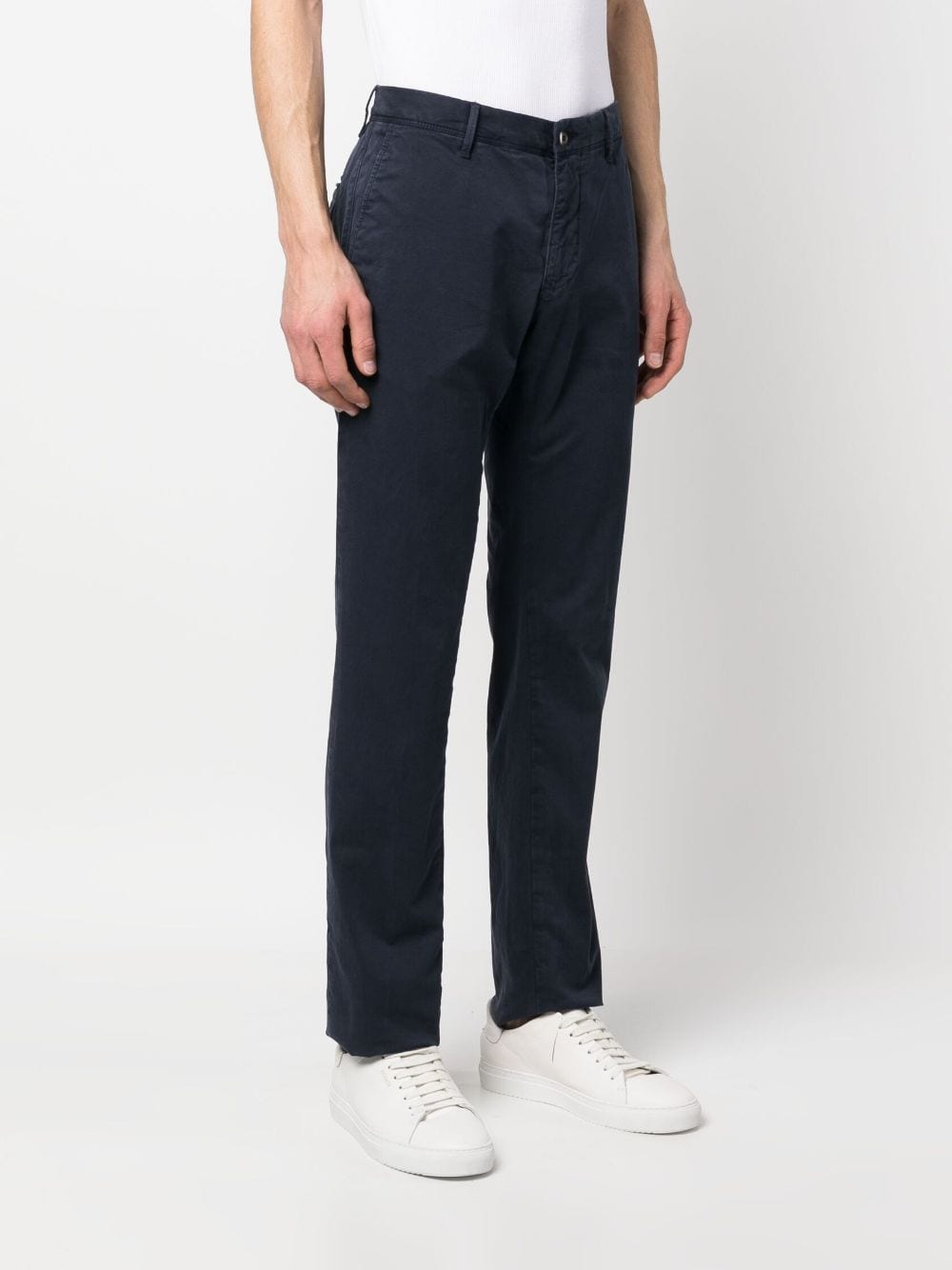 Shop Incotex Slim-cut Chino Trousers In Blue