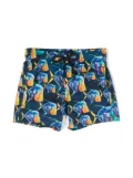 Vilebrequin fish-pattern print swim shorts - Blue