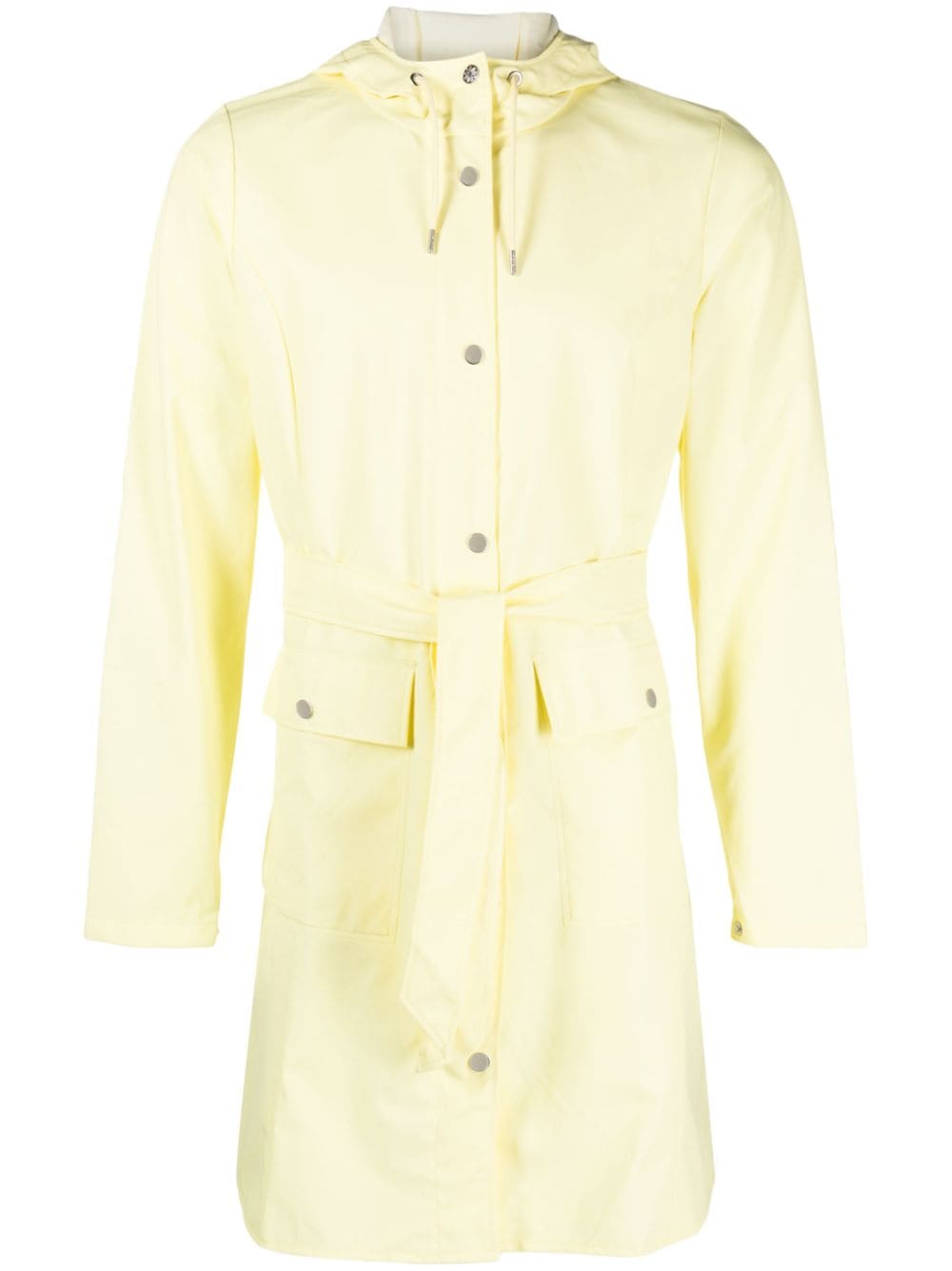 Rains Long-sleeve Drawstring Raincoat In Yellow