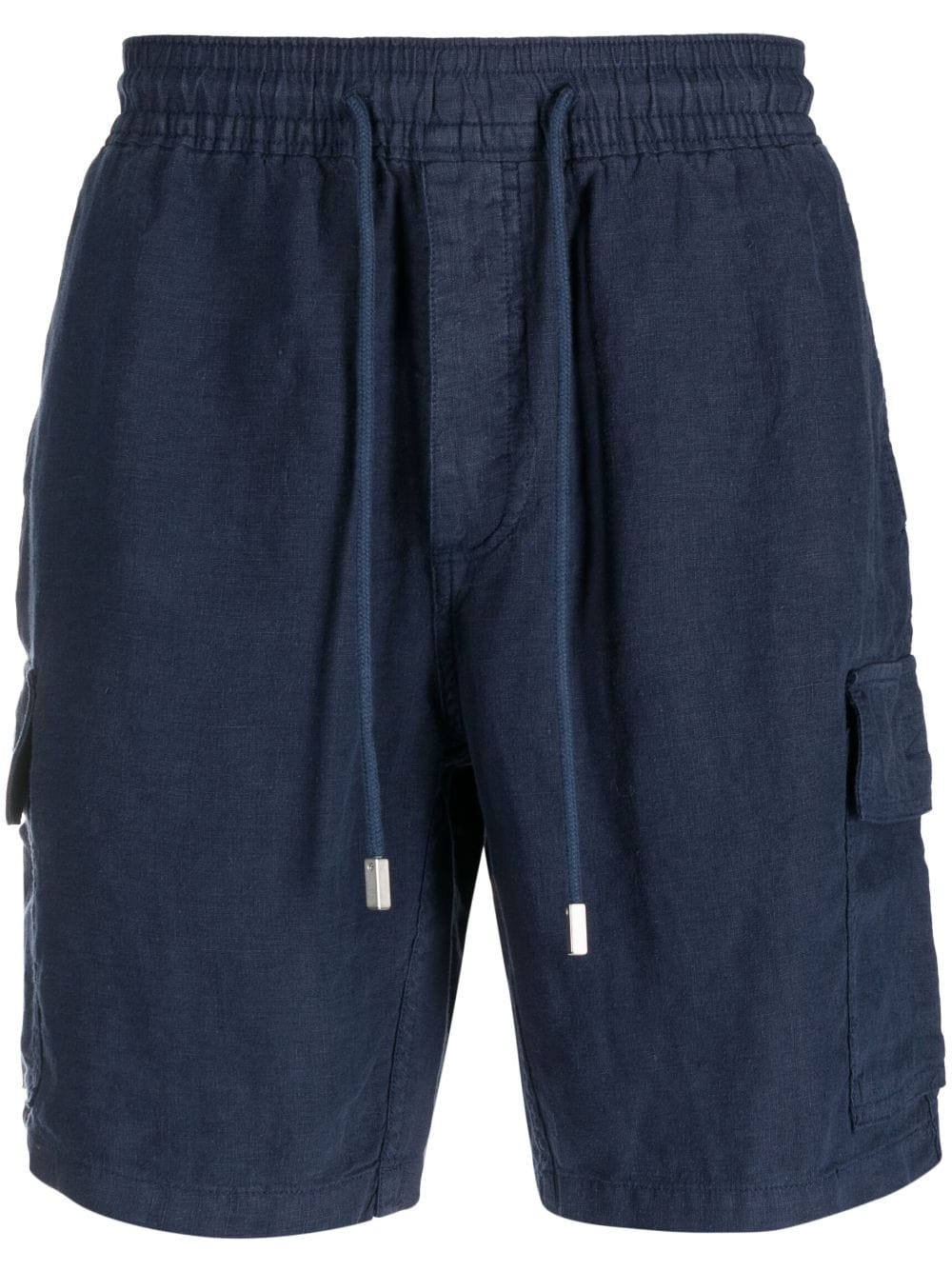 Vilebrequin Logo-patch Linen Shorts In Blue