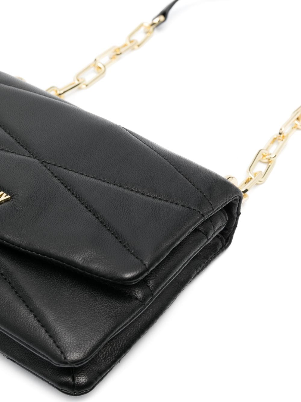 Shop Dkny Quilted Leather Crossbody Bag In Black