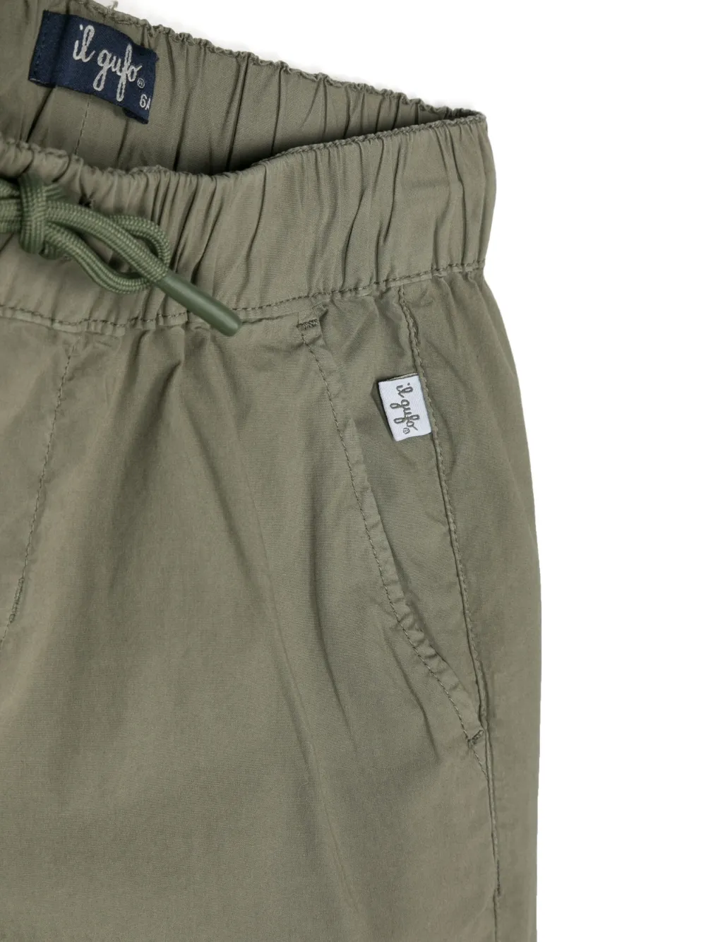 Il Gufo Drawstring-waist Cotton Trousers In Green