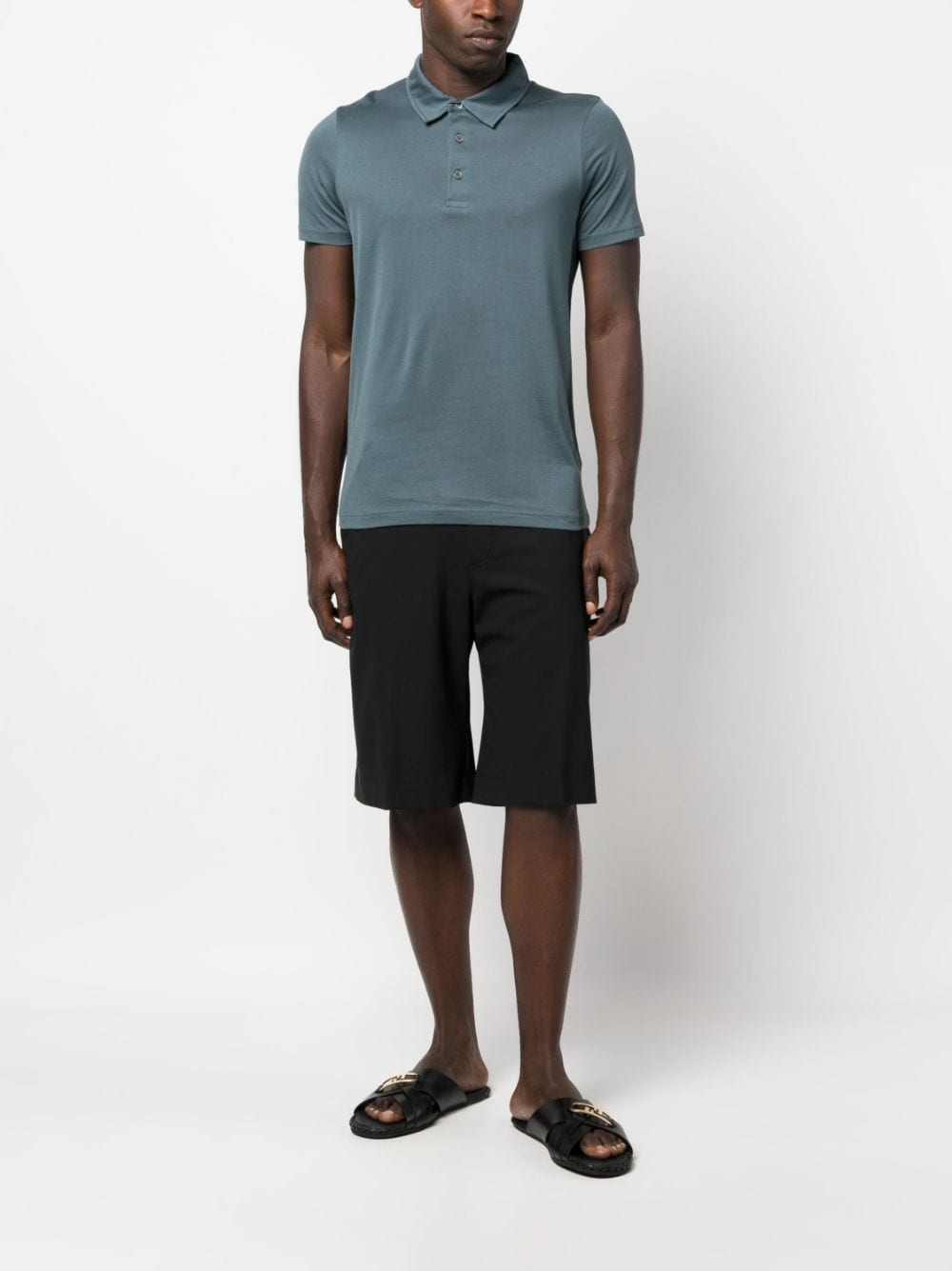 Sunspel short-sleeve cotton polo shirt - Blauw