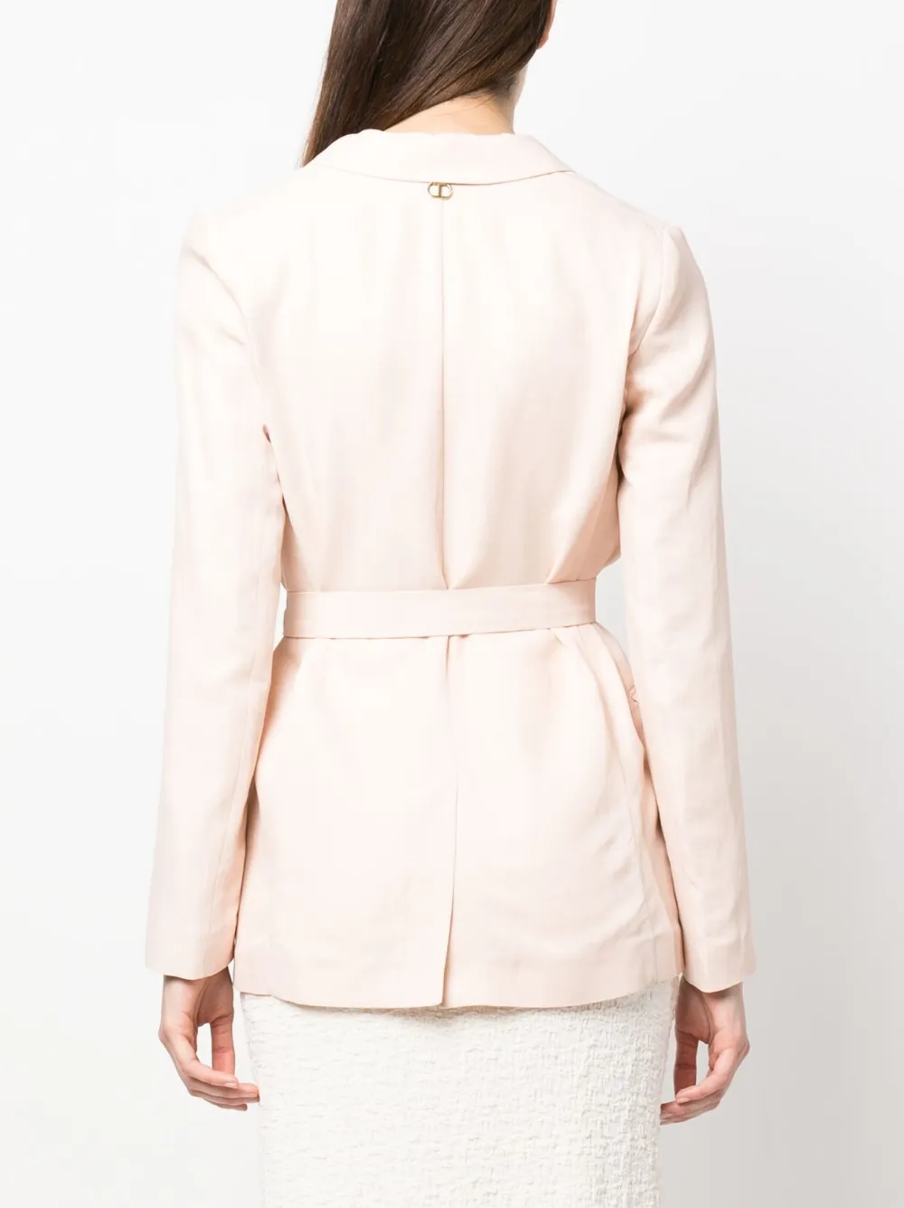Twinset Single-breasted Tied-waist Blazer In Rosa