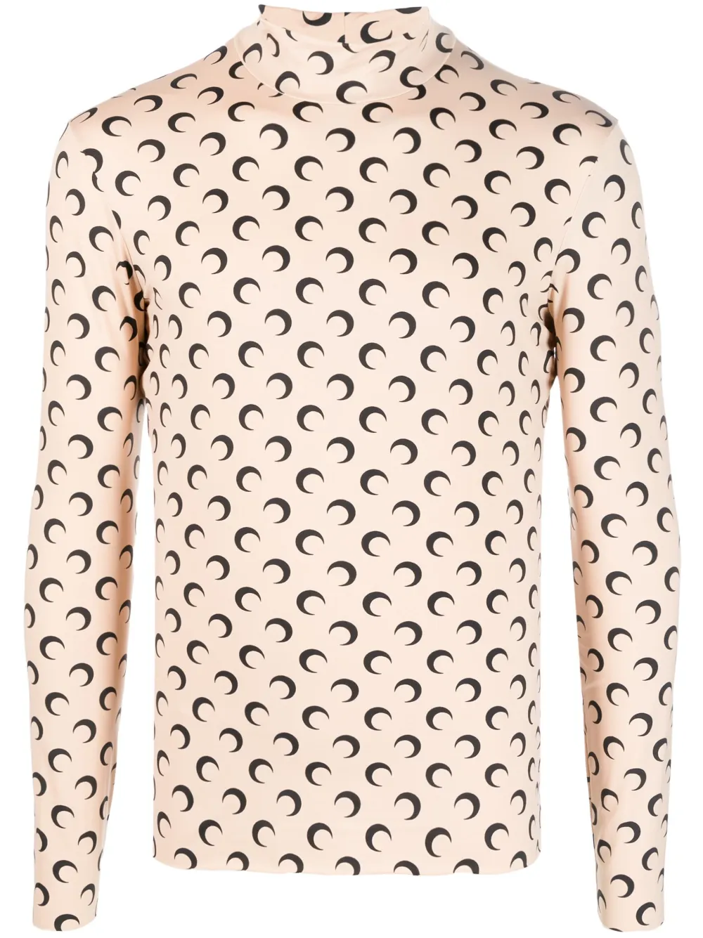 Marine Serre Crescent Moon-print Recycled-fibre Leggings In Beige