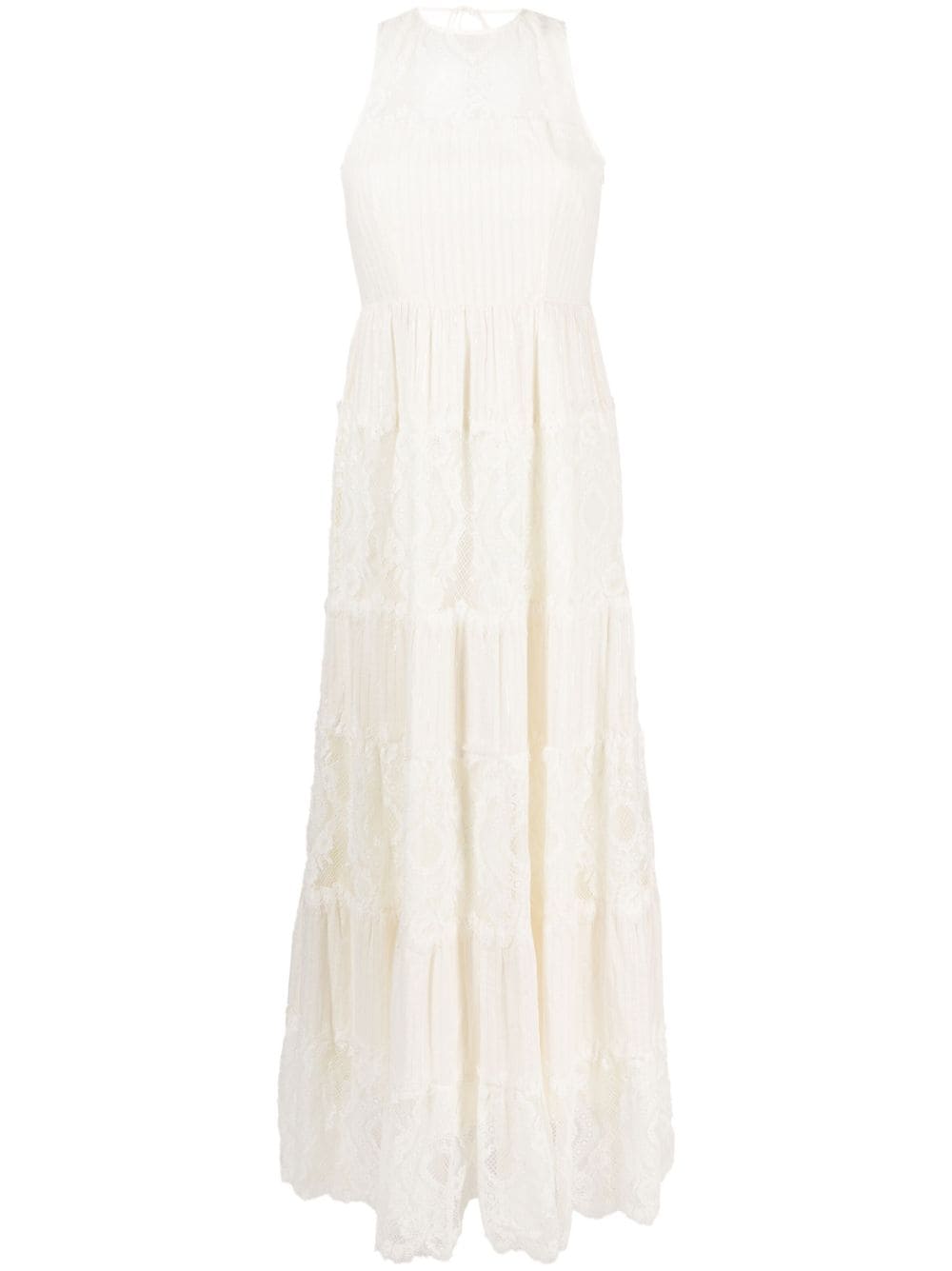 Shop Twinset Long Cotton Dress In Weiss