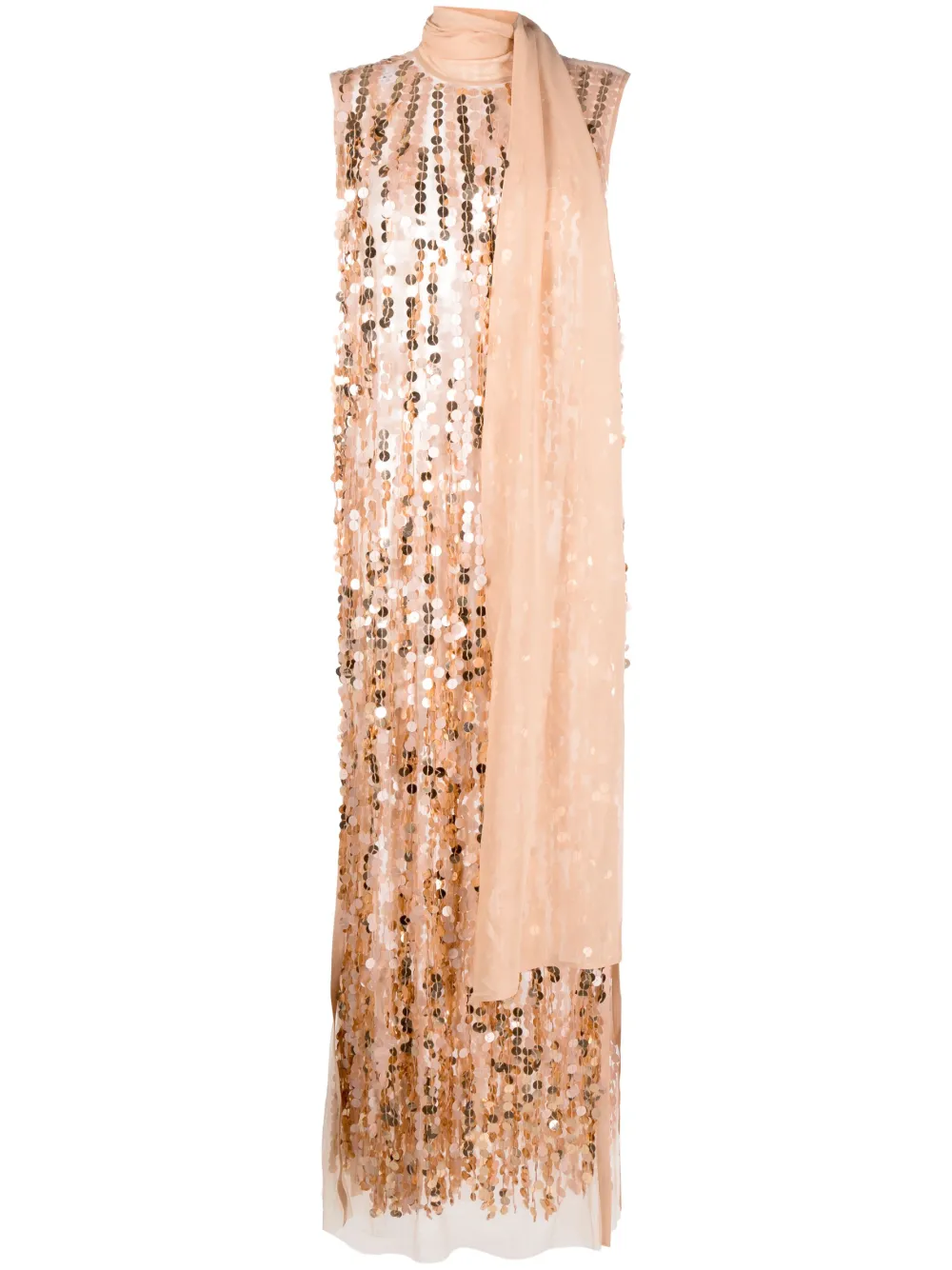Sehnsucht Atelier  sleeveless sequin long dress | Neutrals | Image 1