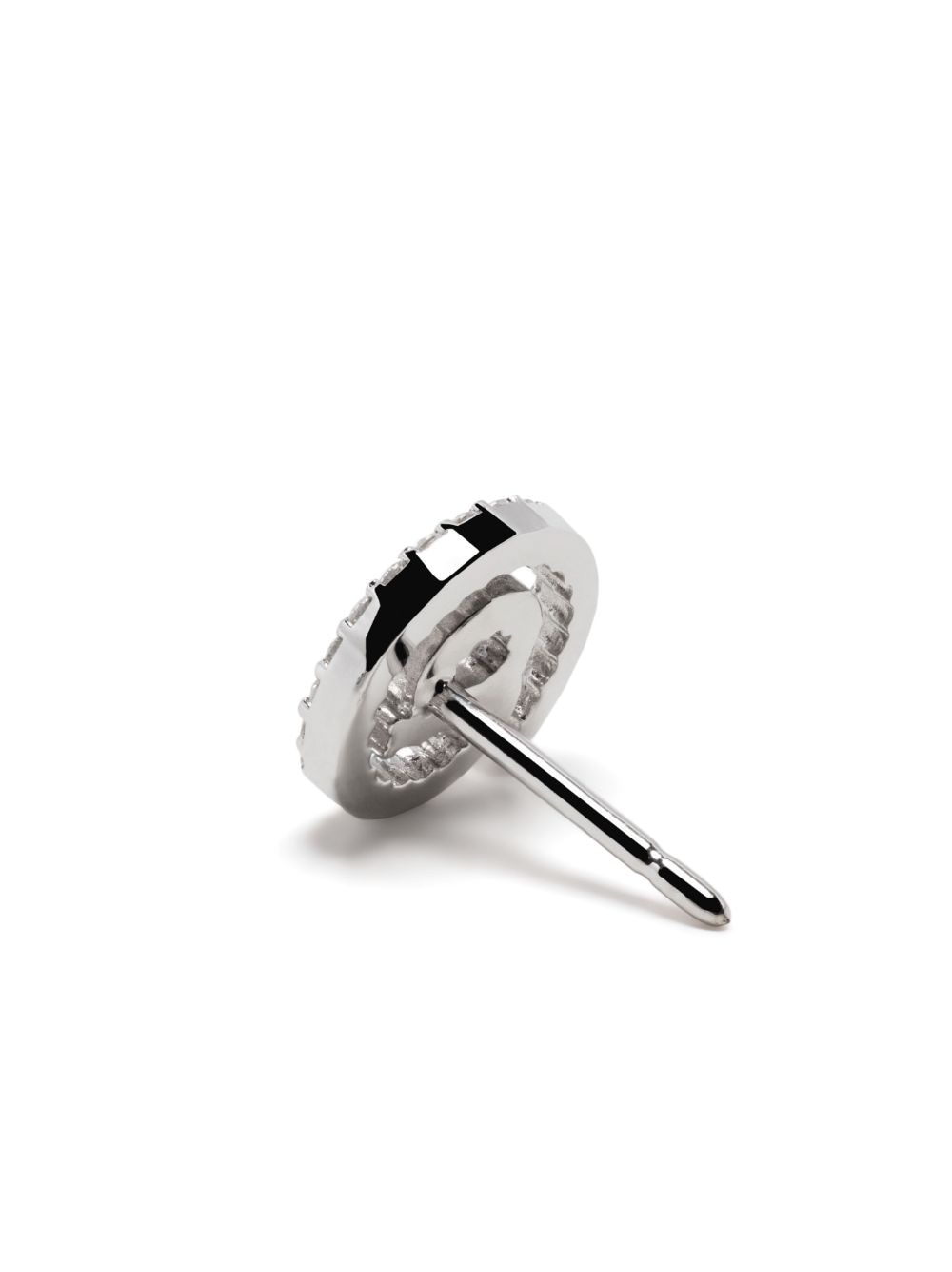 Shop Delfina Delettrez 18kt White Gold Snail Diamond Stud Earring In Silver