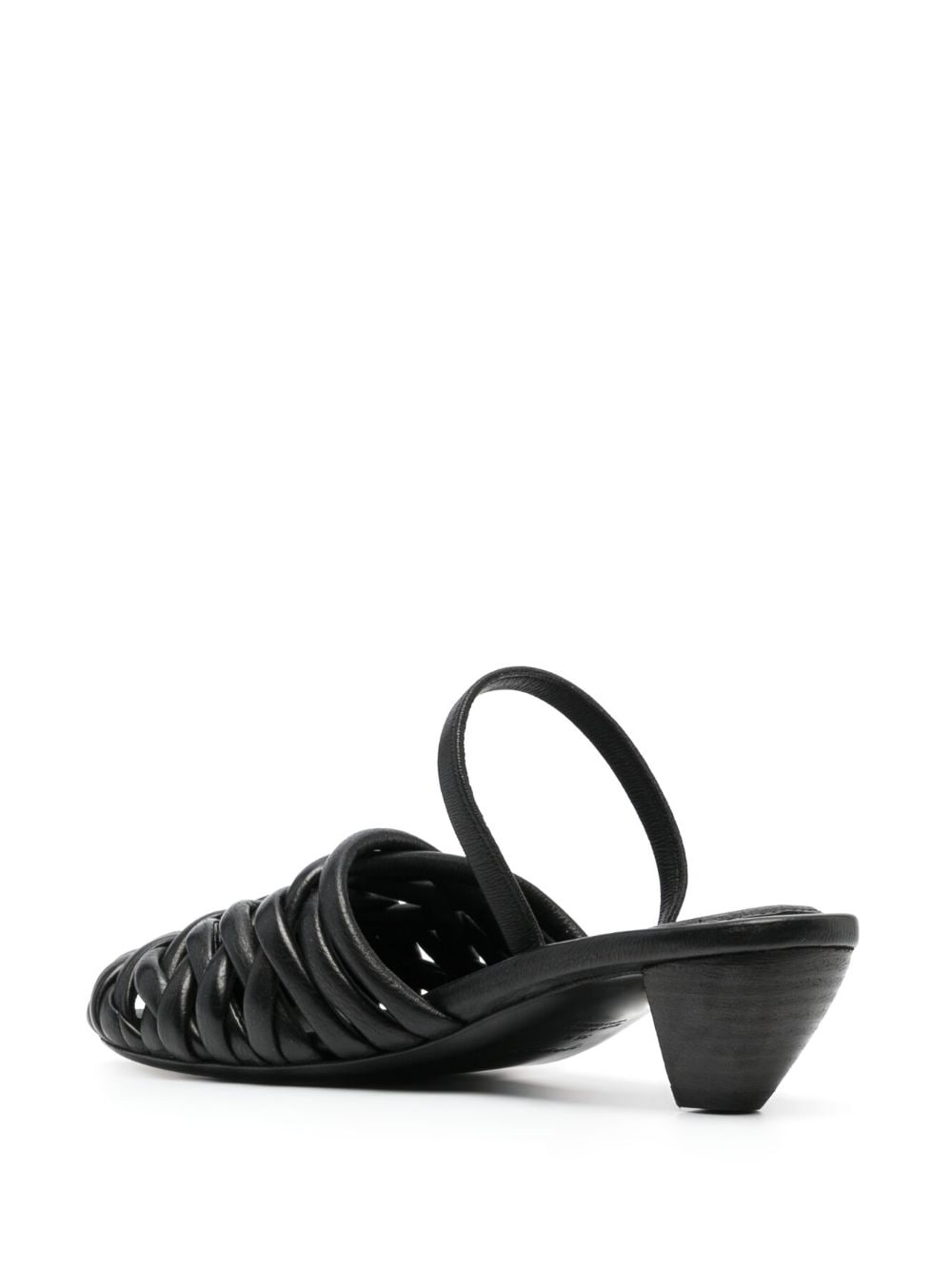 Shop Marsèll Interwoven-strap 55mm Leather Sandals In Black