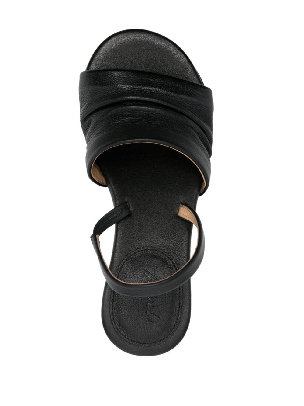 Shop Marsèll Round-toe Leather Slingback Sandals In Black