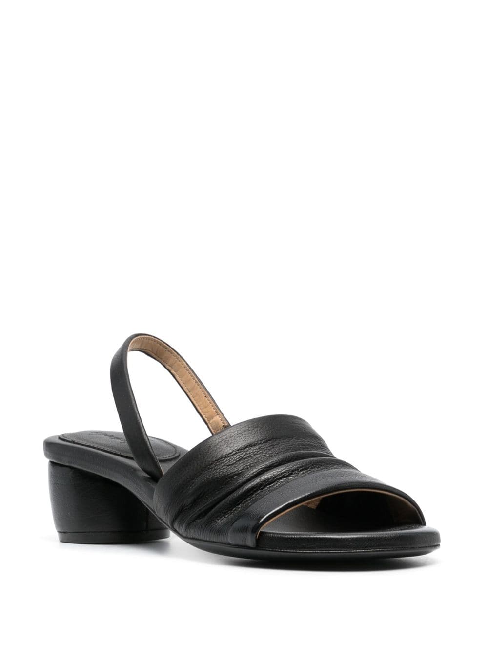 Shop Marsèll Round-toe Leather Slingback Sandals In Black
