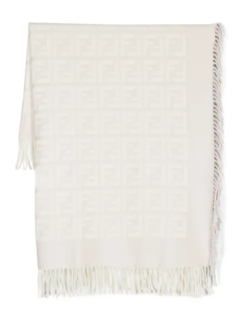 Fendi Kids FF monogram-print fringed blanket