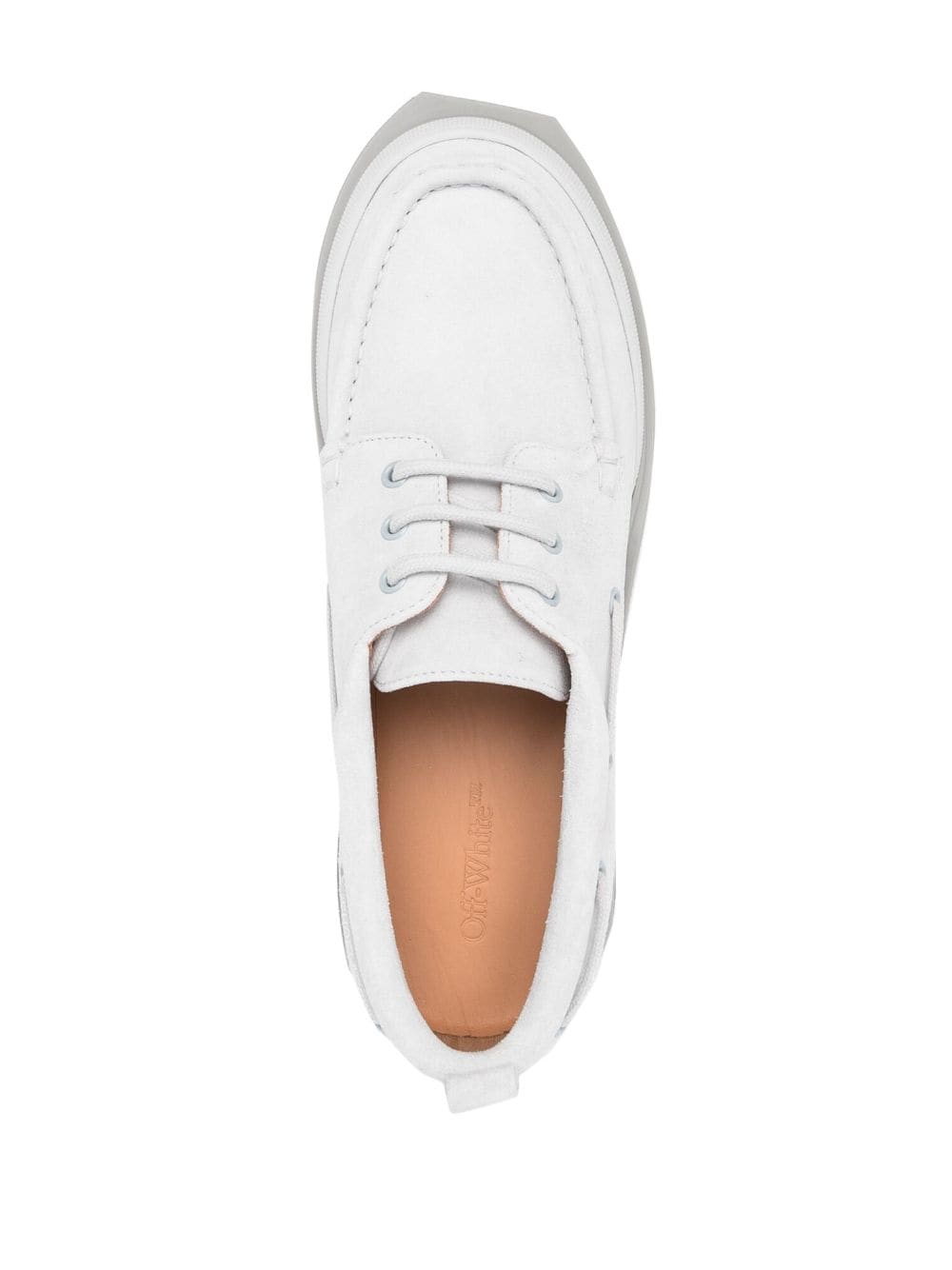 Shop Off-white Suede Boat Shoes In Grau