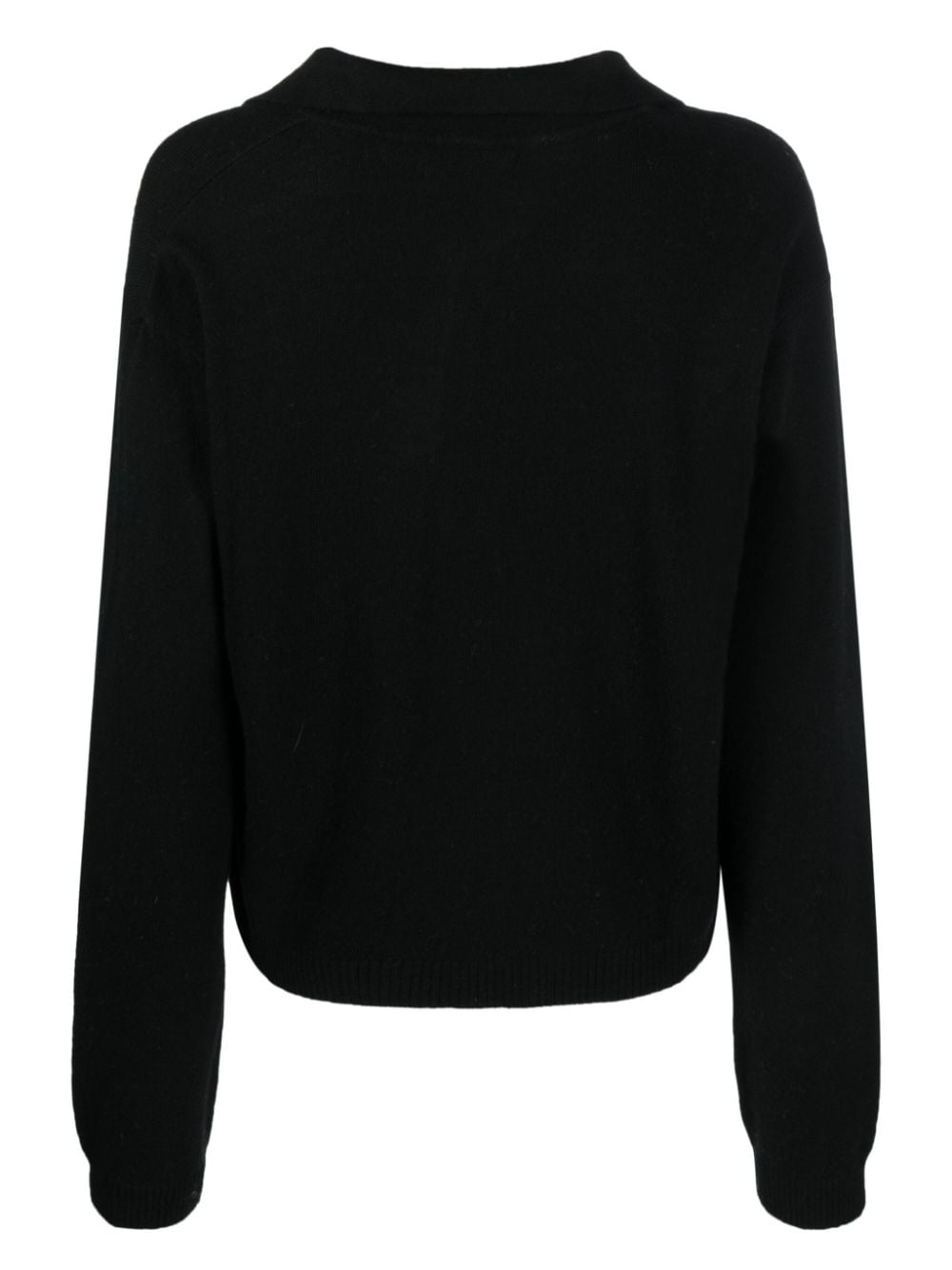 Shop Manuel Ritz Fine-knit Split-neck Jumper In Black