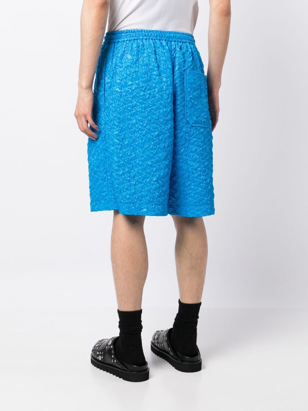 Shop Toga Virilis Textured Drawstring Shorts In Blau