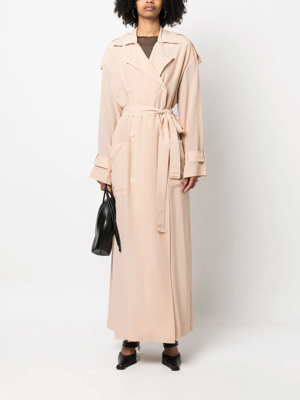 Sehnsucht Atelier  long belted silk trench coat | Trench Coats & Raincoats | Image 2